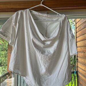 White Women's Drape Neck Top Free People sz medium off the shoulder